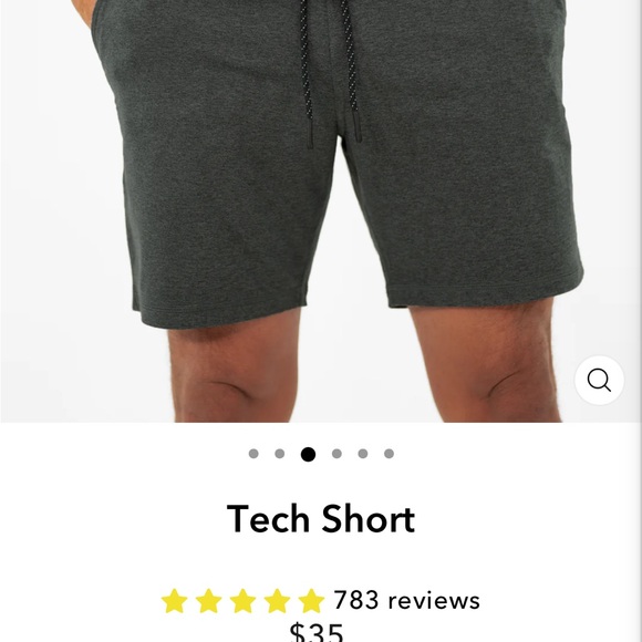 Bear Bottom Tech Short 7” inseam Charcoal Gray Large - Picture 15 of 16